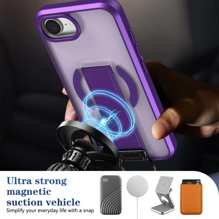For iPhone 17e / 16e Skin-Friendly D-Ring Holder Magnetic Shockproof Phone Case