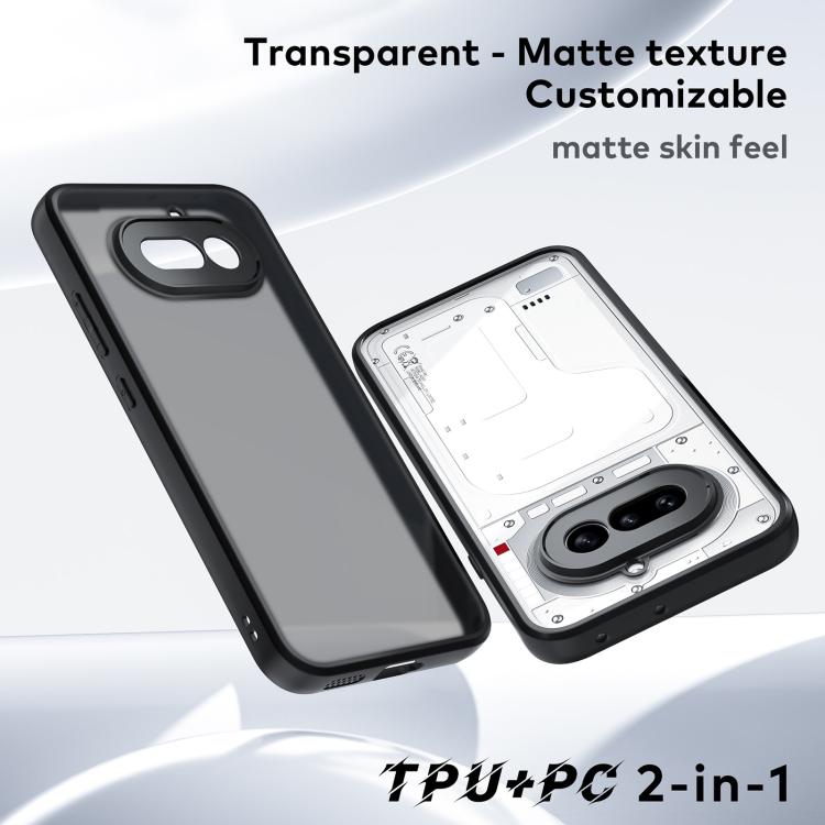 For Nothing Phone 4a Fine Pore Matte Black TPU + PC Phone Case
