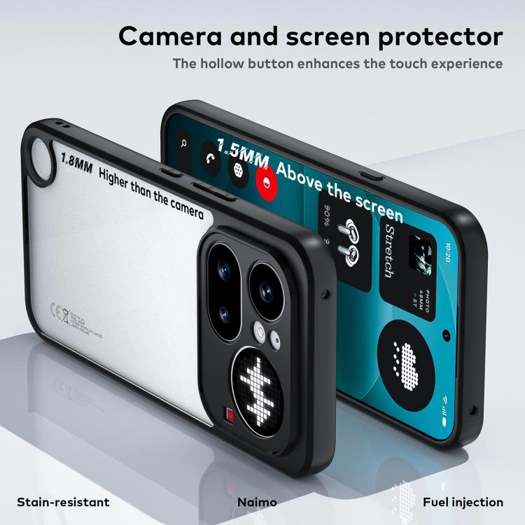 For Nothing Phone 4a Pro Fine Pore Matte Black TPU + PC Phone Case