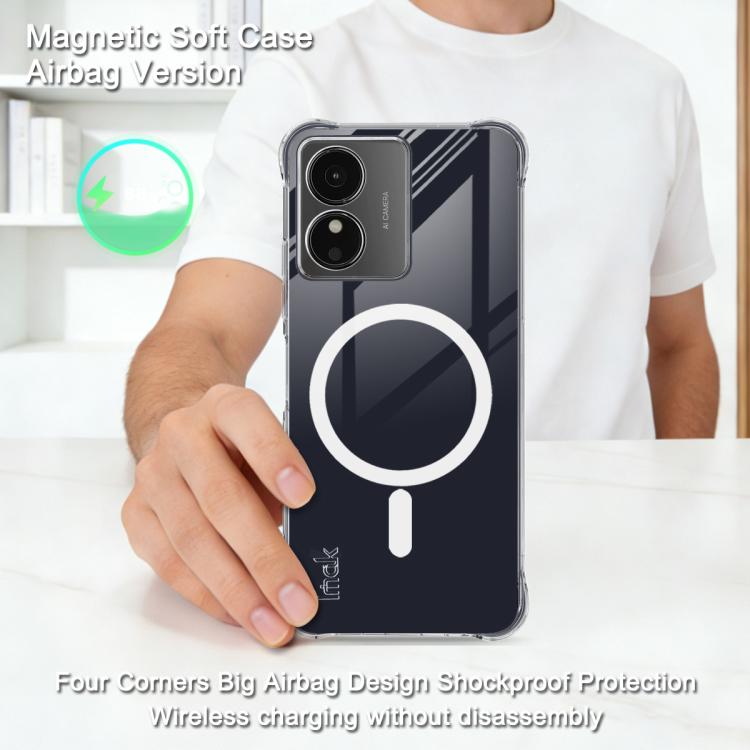 For HMD Key 4G/Aura2/Arc 4G imak Magnetic Shockproof Airbag TPU Phone Case - Transparent