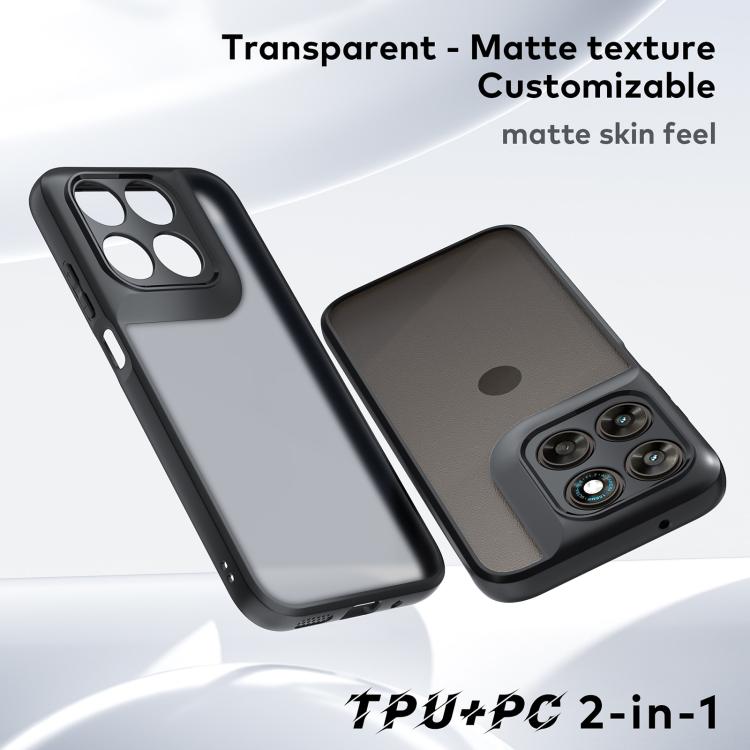 For Motorola Moto G77 5G Fine Pore Matte Black TPU + PC Phone Case