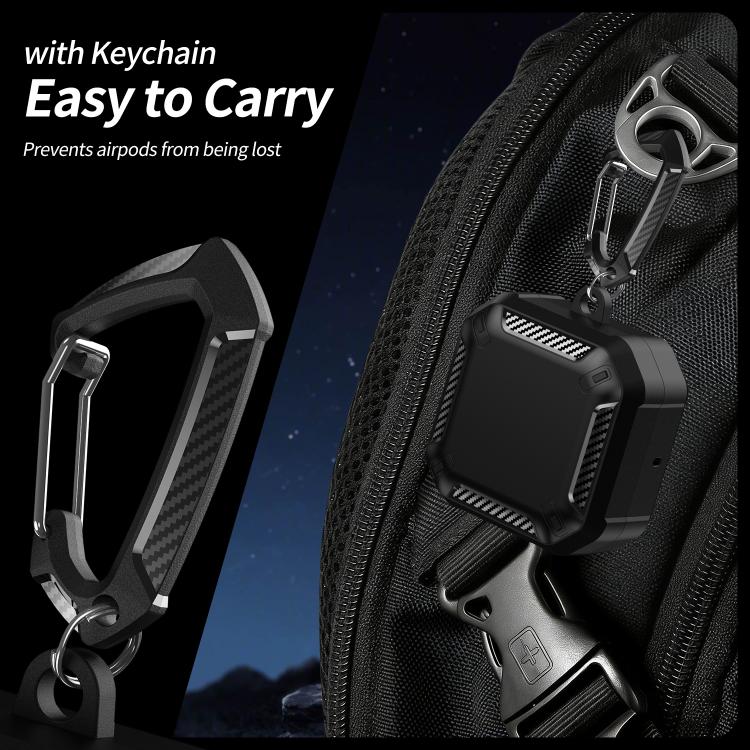 For Samsung Galaxy Buds4 / Buds4 Pro Fiber Texture Dual-color Magnetic Wireless Earphones Case with Carabiner