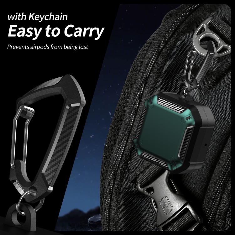 For Samsung Galaxy Buds4 / Buds4 Pro Fiber Texture Dual-color Magnetic Wireless Earphones Case with Carabiner