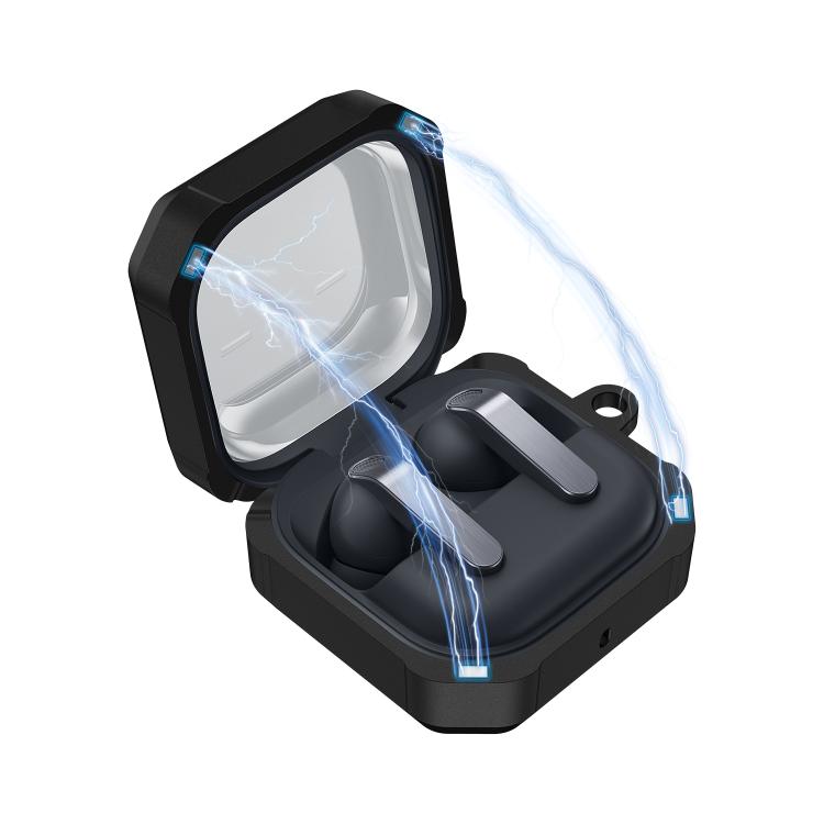 For Samsung Galaxy Buds4 / Buds4 Pro Fiber Texture Dual-color Magnetic Wireless Earphones Case with Carabiner