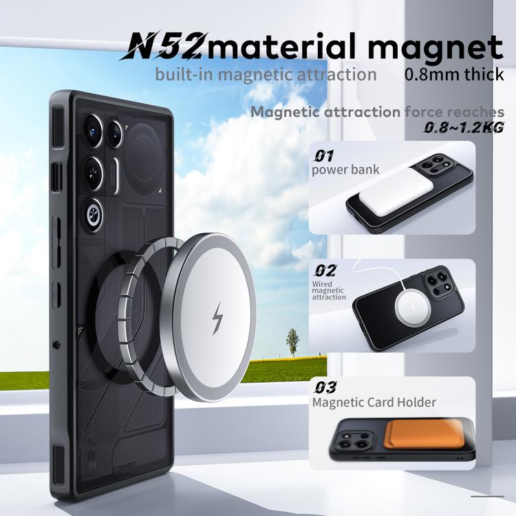 For ZTE nubia RedMagic 11 Air Fine Pore Magnetic TPU Hybrid PC Phone Case - Matte Black