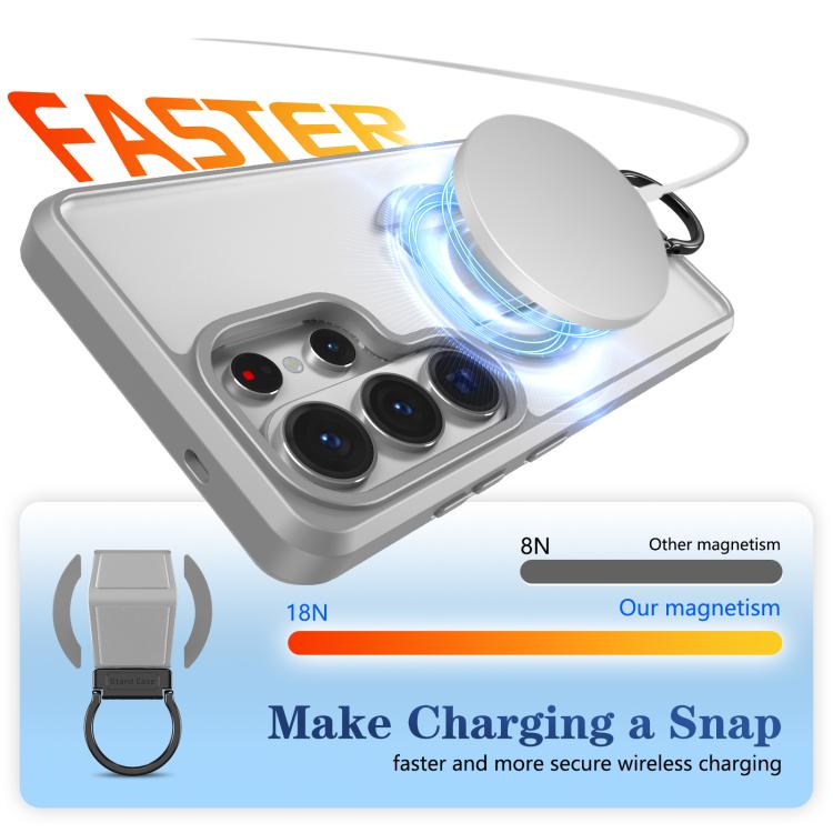For Samsung Galaxy S26 Ultra 5G Skin-Friendly D-Ring Holder Magnetic Shockproof Phone Case