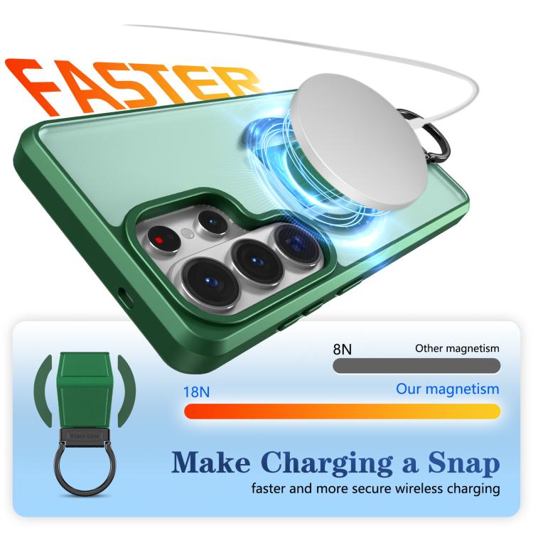 For Samsung Galaxy S26 Ultra 5G Skin-Friendly D-Ring Holder Magnetic Shockproof Phone Case