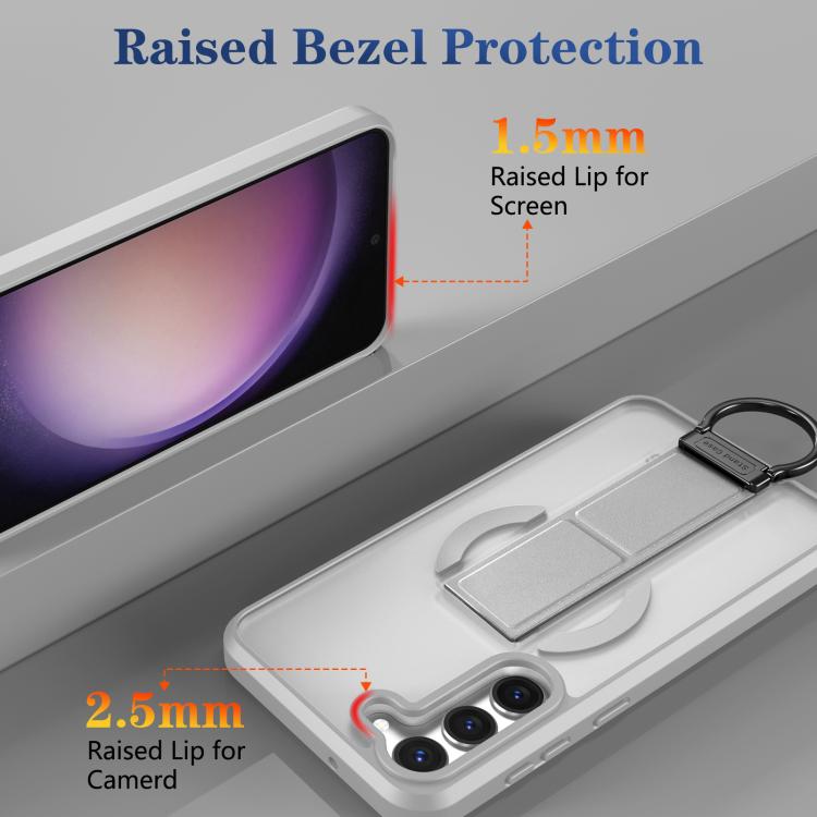 For Samsung Galaxy S23+ 5G Skin-Friendly D-Ring Holder Magnetic Shockproof Phone Case
