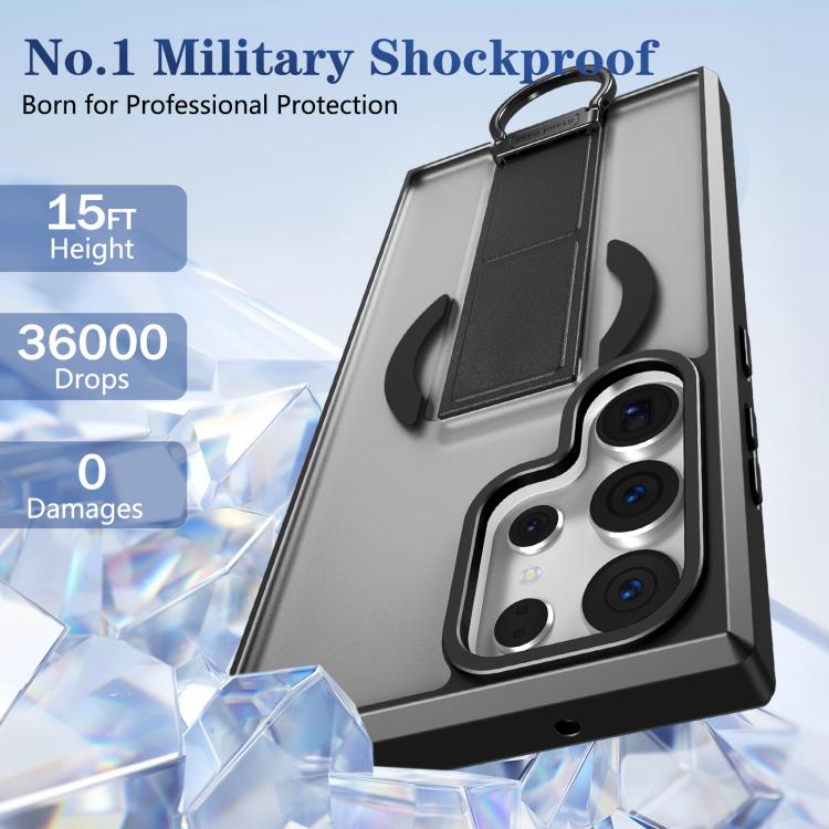 For Samsung Galaxy S23 Ultra 5G Skin-Friendly D-Ring Holder Magnetic Shockproof Phone Case