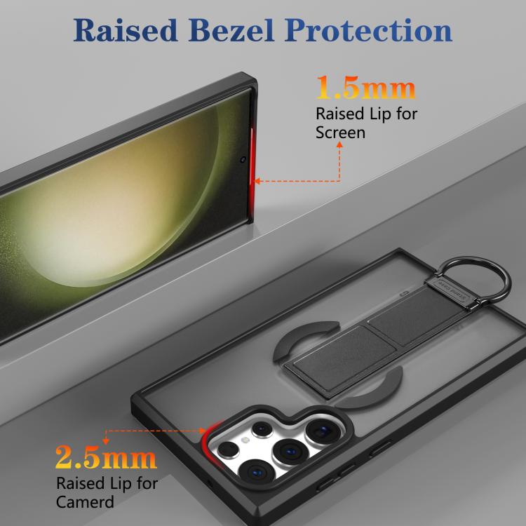For Samsung Galaxy S23 Ultra 5G Skin-Friendly D-Ring Holder Magnetic Shockproof Phone Case