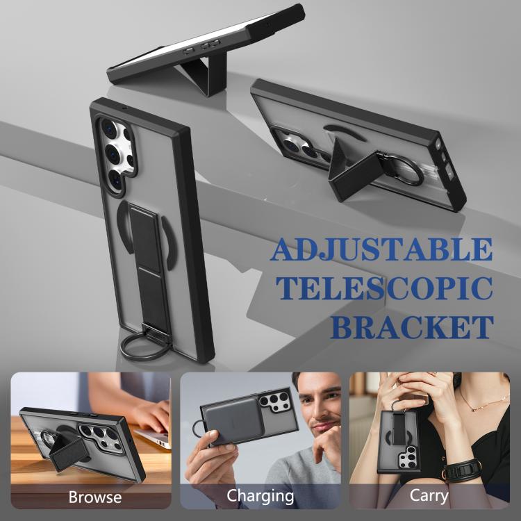 For Samsung Galaxy S23 Ultra 5G Skin-Friendly D-Ring Holder Magnetic Shockproof Phone Case
