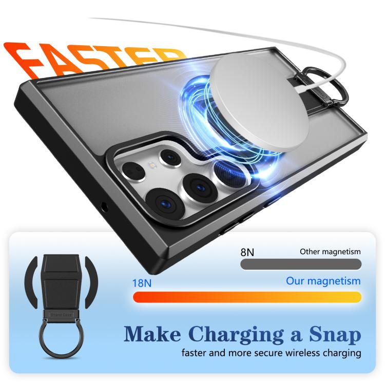 For Samsung Galaxy S23 Ultra 5G Skin-Friendly D-Ring Holder Magnetic Shockproof Phone Case