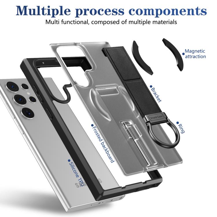 For Samsung Galaxy S23 Ultra 5G Skin-Friendly D-Ring Holder Magnetic Shockproof Phone Case