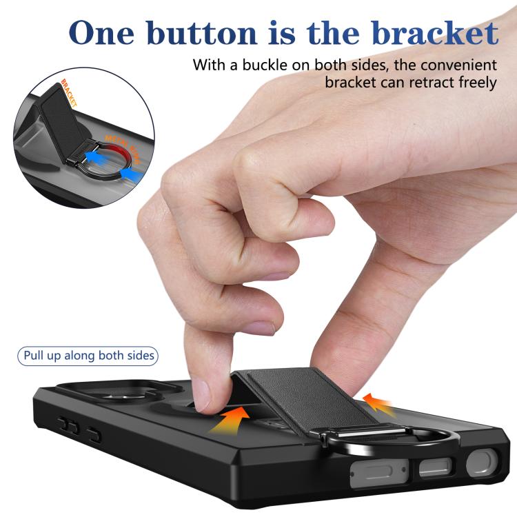 For Samsung Galaxy S23 Ultra 5G Skin-Friendly D-Ring Holder Magnetic Shockproof Phone Case