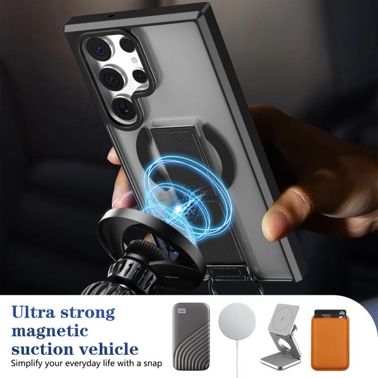 For Samsung Galaxy S23 Ultra 5G Skin-Friendly D-Ring Holder Magnetic Shockproof Phone Case
