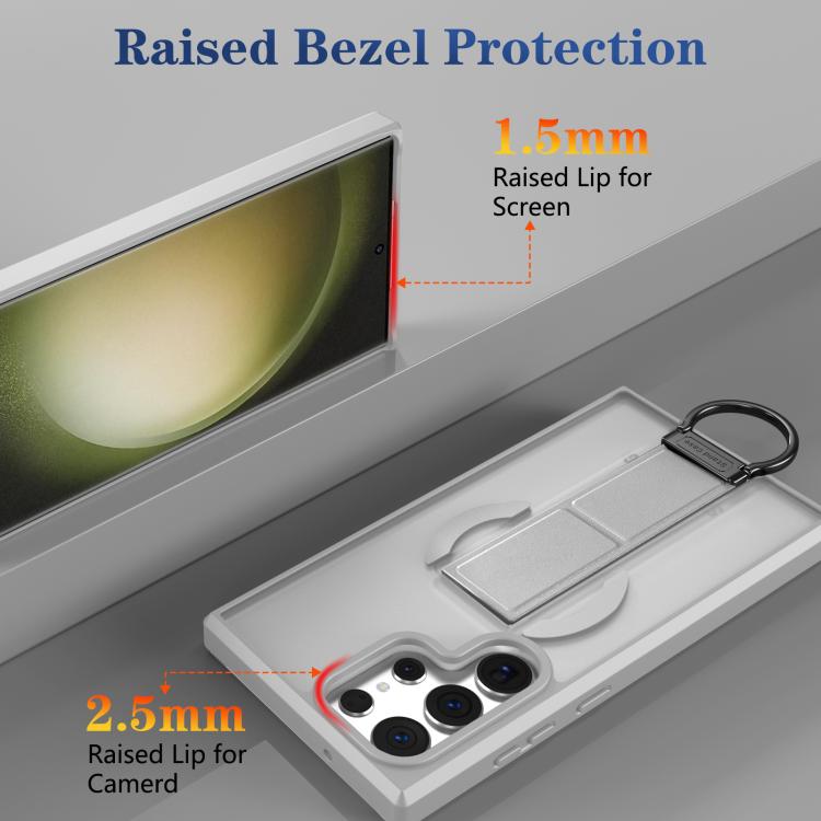 For Samsung Galaxy S23 Ultra 5G Skin-Friendly D-Ring Holder Magnetic Shockproof Phone Case