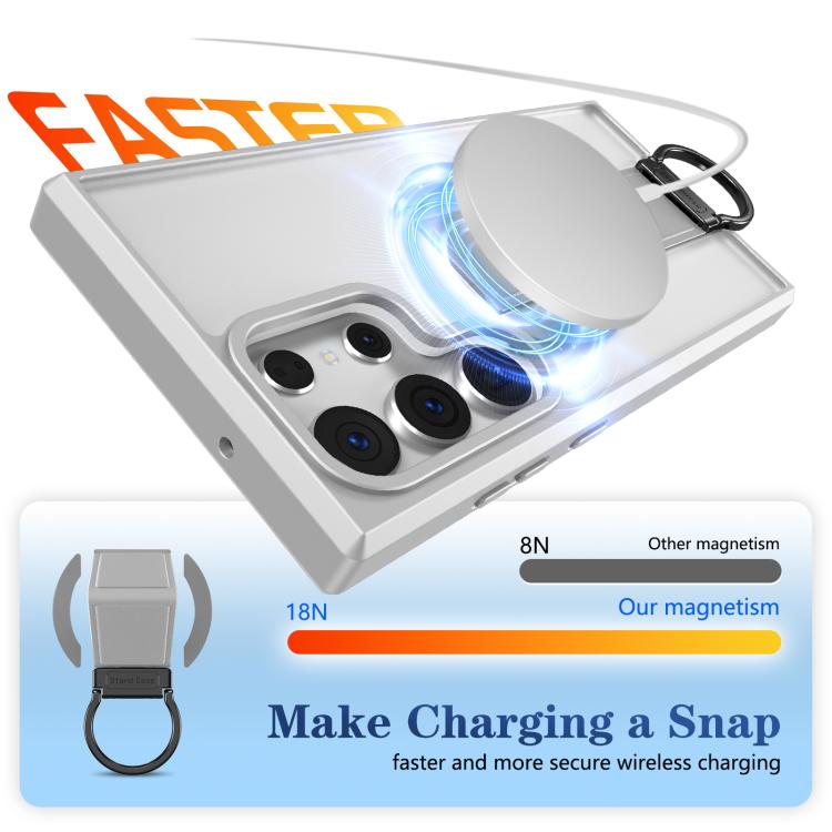 For Samsung Galaxy S23 Ultra 5G Skin-Friendly D-Ring Holder Magnetic Shockproof Phone Case