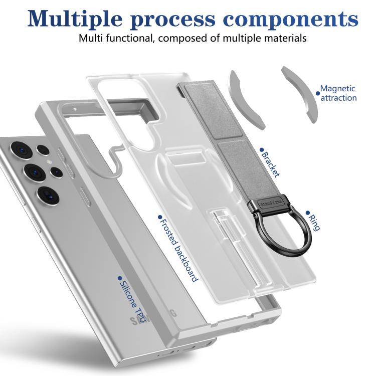 For Samsung Galaxy S23 Ultra 5G Skin-Friendly D-Ring Holder Magnetic Shockproof Phone Case