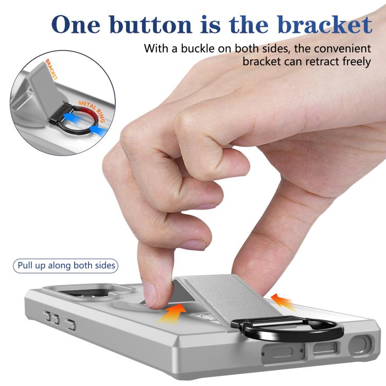 For Samsung Galaxy S23 Ultra 5G Skin-Friendly D-Ring Holder Magnetic Shockproof Phone Case