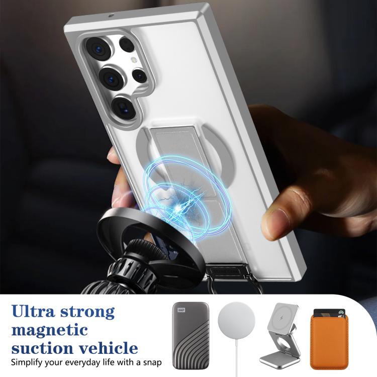 For Samsung Galaxy S23 Ultra 5G Skin-Friendly D-Ring Holder Magnetic Shockproof Phone Case
