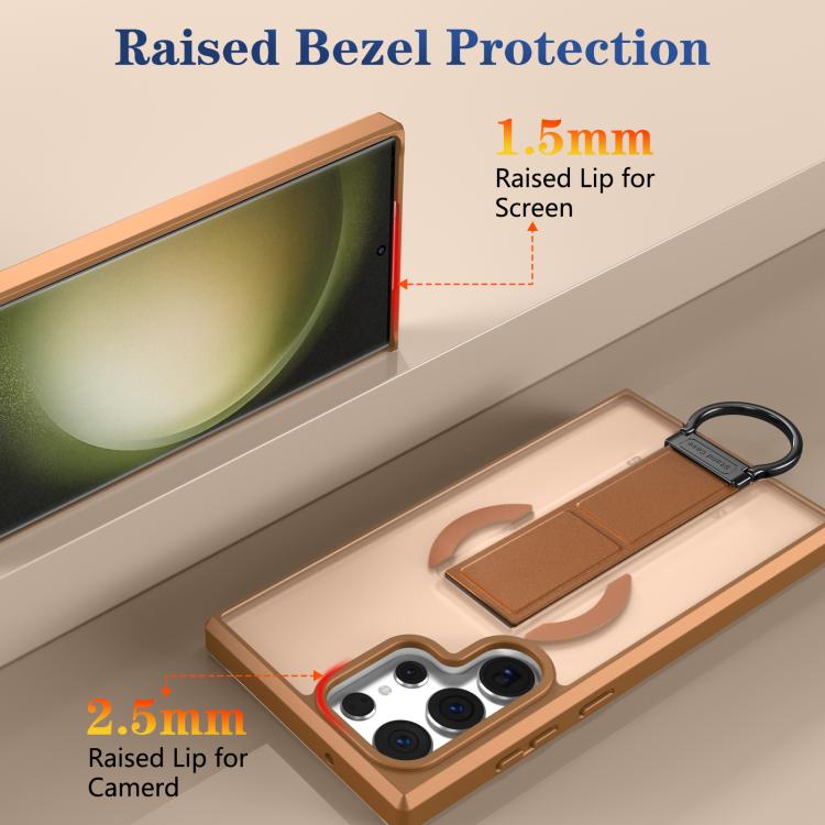 For Samsung Galaxy S23 Ultra 5G Skin-Friendly D-Ring Holder Magnetic Shockproof Phone Case