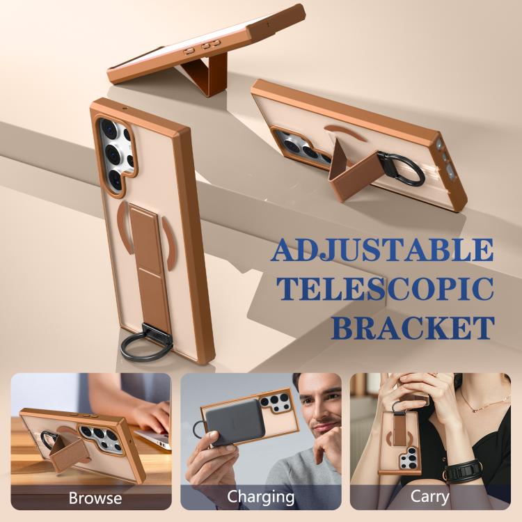 For Samsung Galaxy S23 Ultra 5G Skin-Friendly D-Ring Holder Magnetic Shockproof Phone Case