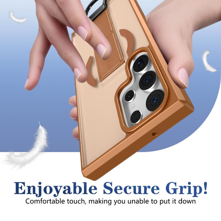 For Samsung Galaxy S23 Ultra 5G Skin-Friendly D-Ring Holder Magnetic Shockproof Phone Case