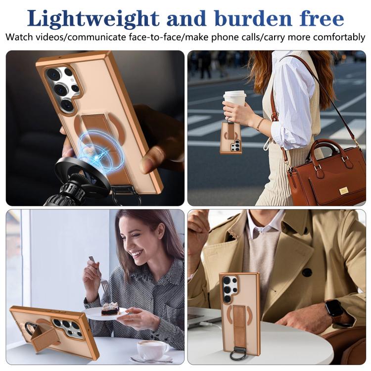 For Samsung Galaxy S23 Ultra 5G Skin-Friendly D-Ring Holder Magnetic Shockproof Phone Case
