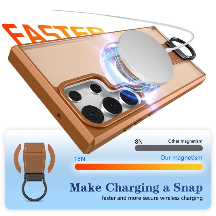 For Samsung Galaxy S23 Ultra 5G Skin-Friendly D-Ring Holder Magnetic Shockproof Phone Case