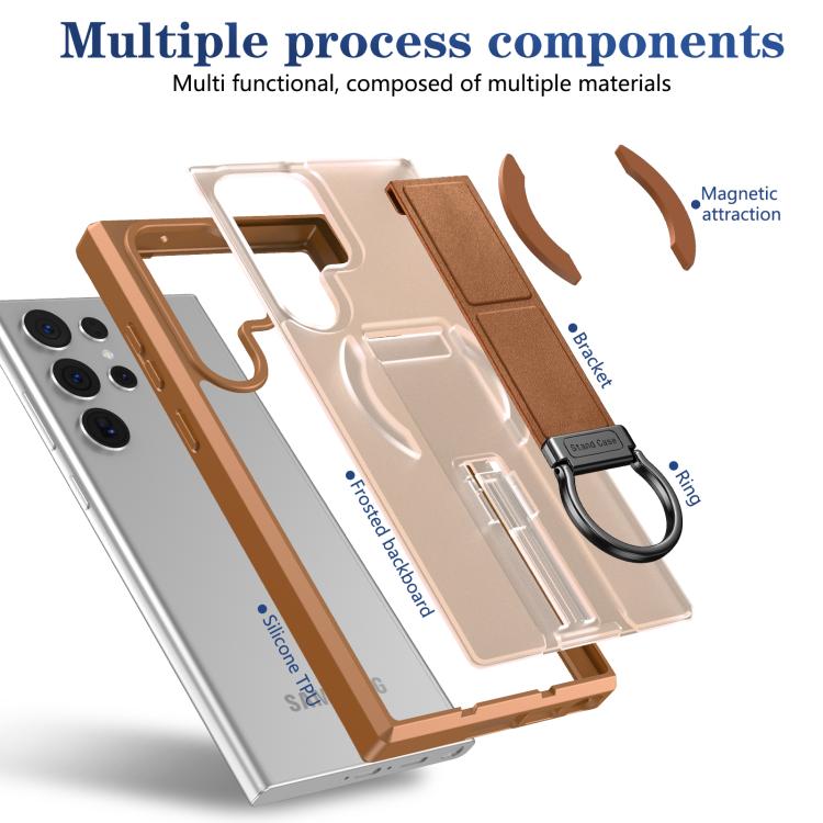 For Samsung Galaxy S23 Ultra 5G Skin-Friendly D-Ring Holder Magnetic Shockproof Phone Case