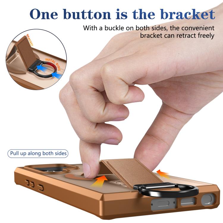 For Samsung Galaxy S23 Ultra 5G Skin-Friendly D-Ring Holder Magnetic Shockproof Phone Case