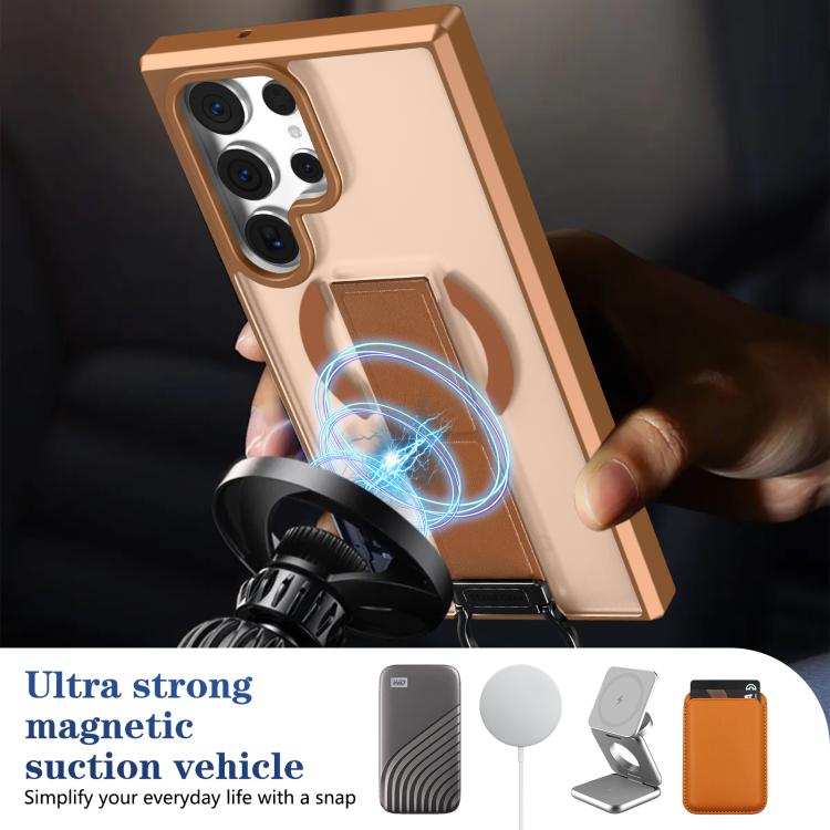 For Samsung Galaxy S23 Ultra 5G Skin-Friendly D-Ring Holder Magnetic Shockproof Phone Case