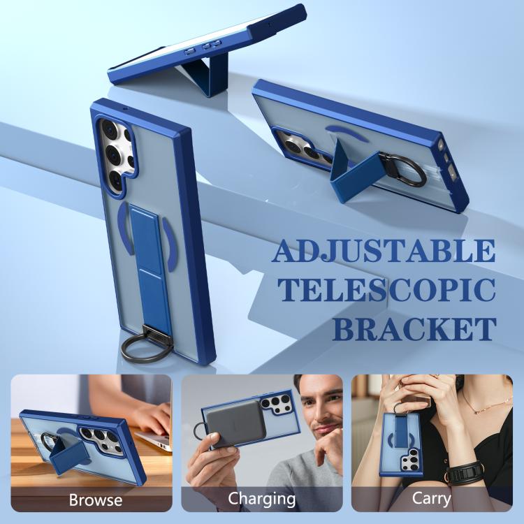 For Samsung Galaxy S23 Ultra 5G Skin-Friendly D-Ring Holder Magnetic Shockproof Phone Case