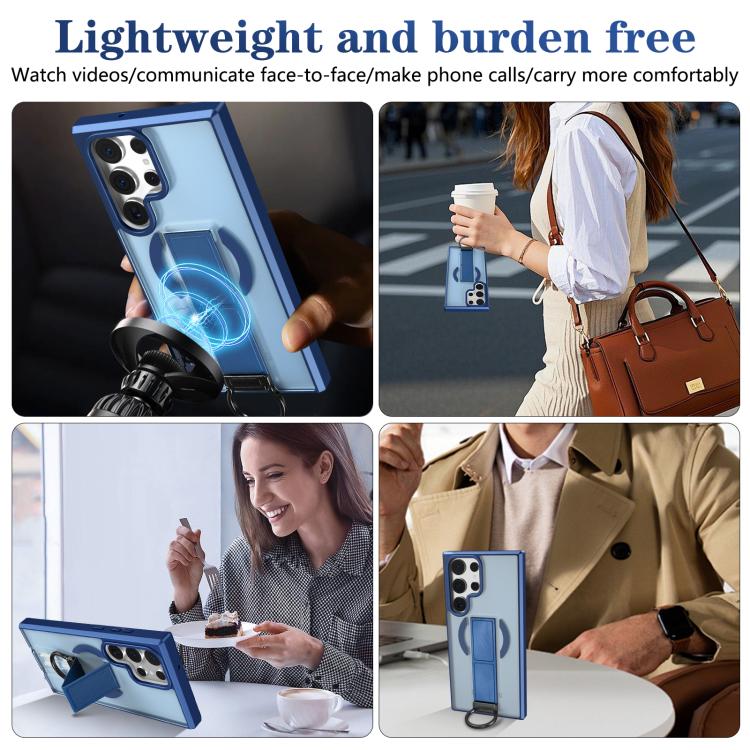 For Samsung Galaxy S23 Ultra 5G Skin-Friendly D-Ring Holder Magnetic Shockproof Phone Case