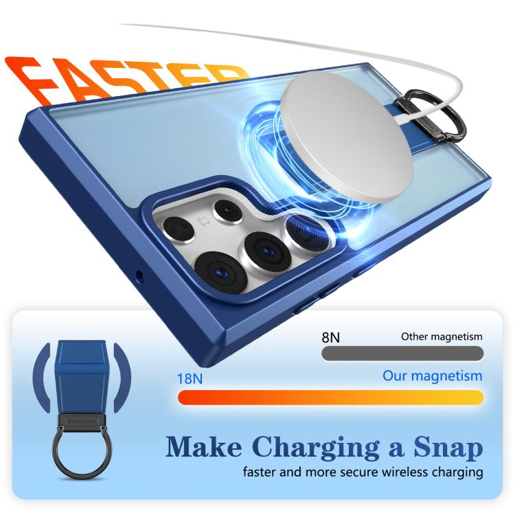 For Samsung Galaxy S23 Ultra 5G Skin-Friendly D-Ring Holder Magnetic Shockproof Phone Case