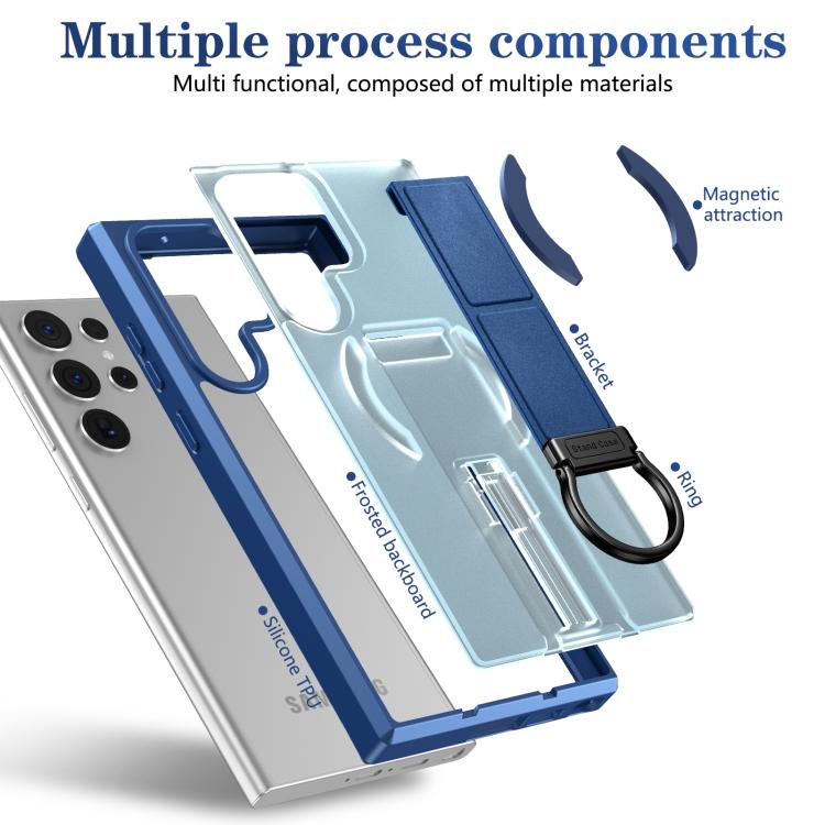 For Samsung Galaxy S23 Ultra 5G Skin-Friendly D-Ring Holder Magnetic Shockproof Phone Case