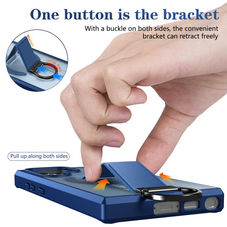 For Samsung Galaxy S23 Ultra 5G Skin-Friendly D-Ring Holder Magnetic Shockproof Phone Case