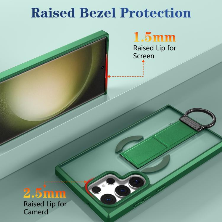 For Samsung Galaxy S23 Ultra 5G Skin-Friendly D-Ring Holder Magnetic Shockproof Phone Case