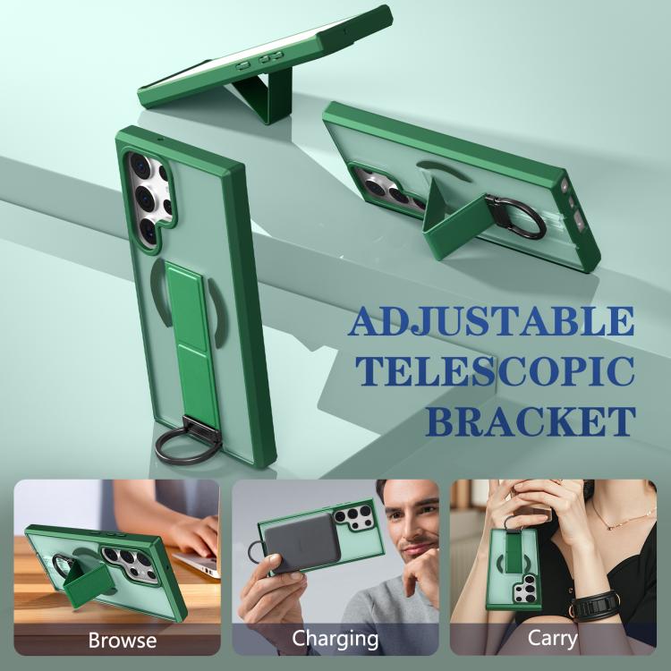 For Samsung Galaxy S23 Ultra 5G Skin-Friendly D-Ring Holder Magnetic Shockproof Phone Case