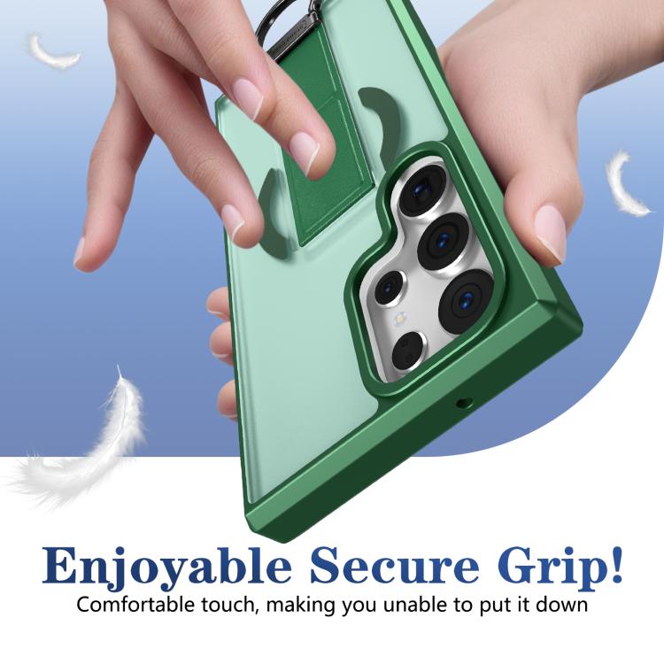 For Samsung Galaxy S23 Ultra 5G Skin-Friendly D-Ring Holder Magnetic Shockproof Phone Case