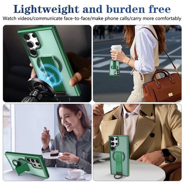 For Samsung Galaxy S23 Ultra 5G Skin-Friendly D-Ring Holder Magnetic Shockproof Phone Case