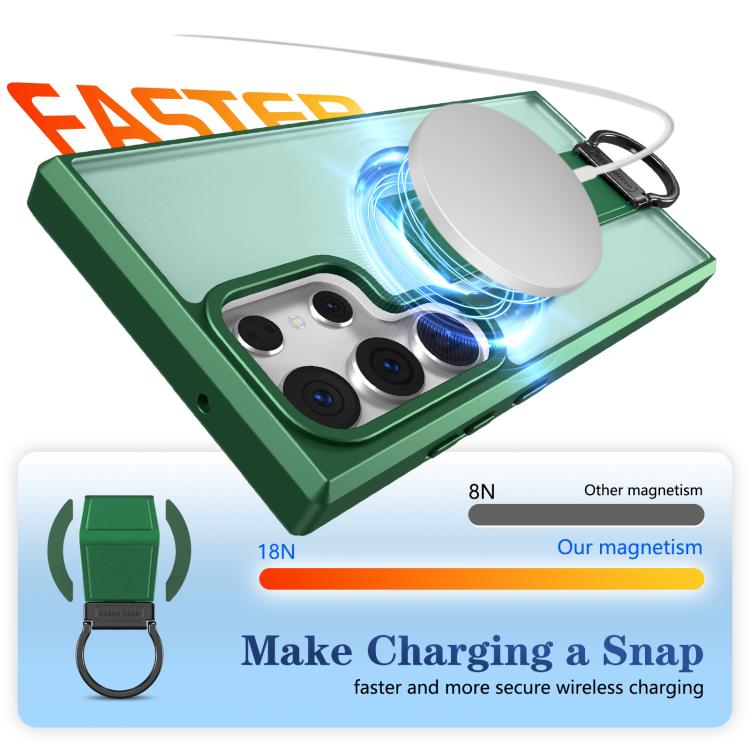For Samsung Galaxy S23 Ultra 5G Skin-Friendly D-Ring Holder Magnetic Shockproof Phone Case