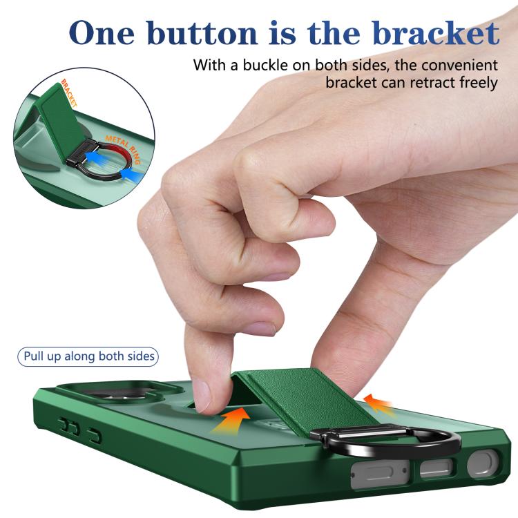For Samsung Galaxy S23 Ultra 5G Skin-Friendly D-Ring Holder Magnetic Shockproof Phone Case