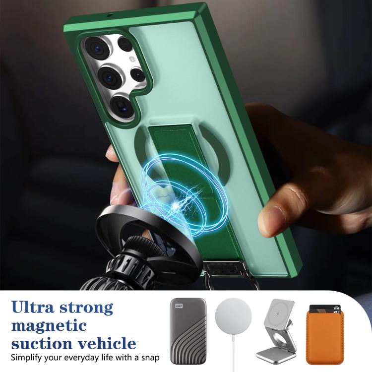For Samsung Galaxy S23 Ultra 5G Skin-Friendly D-Ring Holder Magnetic Shockproof Phone Case