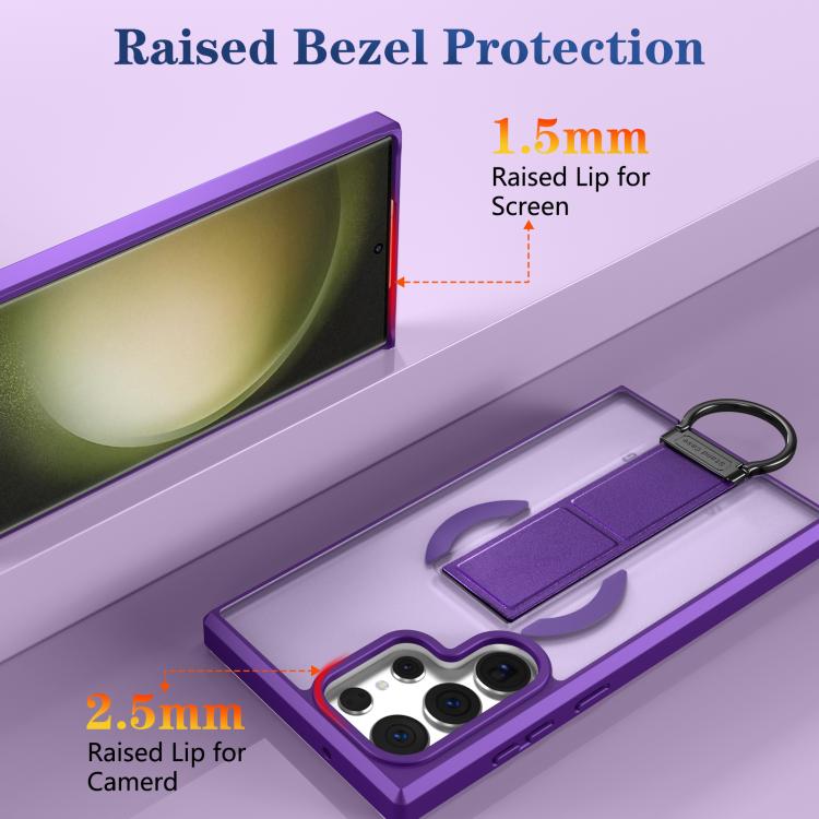 For Samsung Galaxy S23 Ultra 5G Skin-Friendly D-Ring Holder Magnetic Shockproof Phone Case