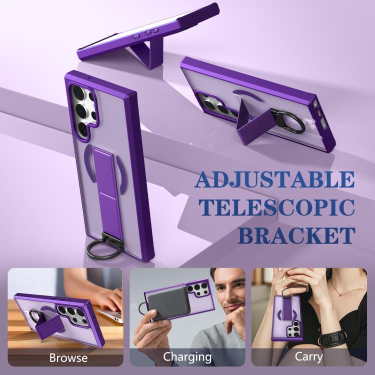For Samsung Galaxy S23 Ultra 5G Skin-Friendly D-Ring Holder Magnetic Shockproof Phone Case
