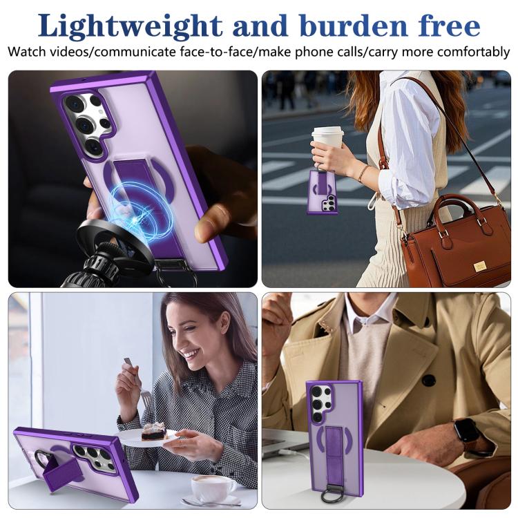 For Samsung Galaxy S23 Ultra 5G Skin-Friendly D-Ring Holder Magnetic Shockproof Phone Case