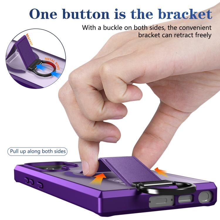 For Samsung Galaxy S23 Ultra 5G Skin-Friendly D-Ring Holder Magnetic Shockproof Phone Case