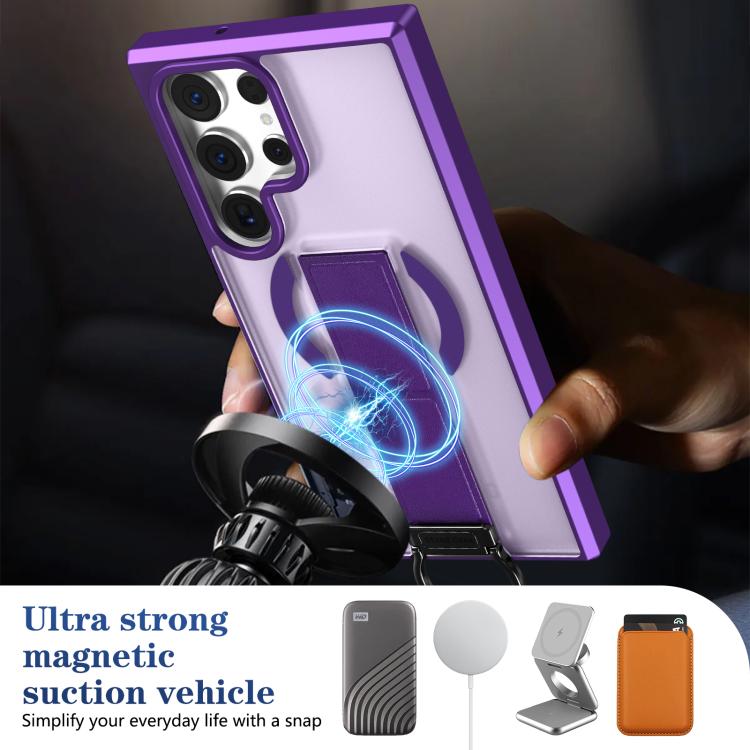 For Samsung Galaxy S23 Ultra 5G Skin-Friendly D-Ring Holder Magnetic Shockproof Phone Case