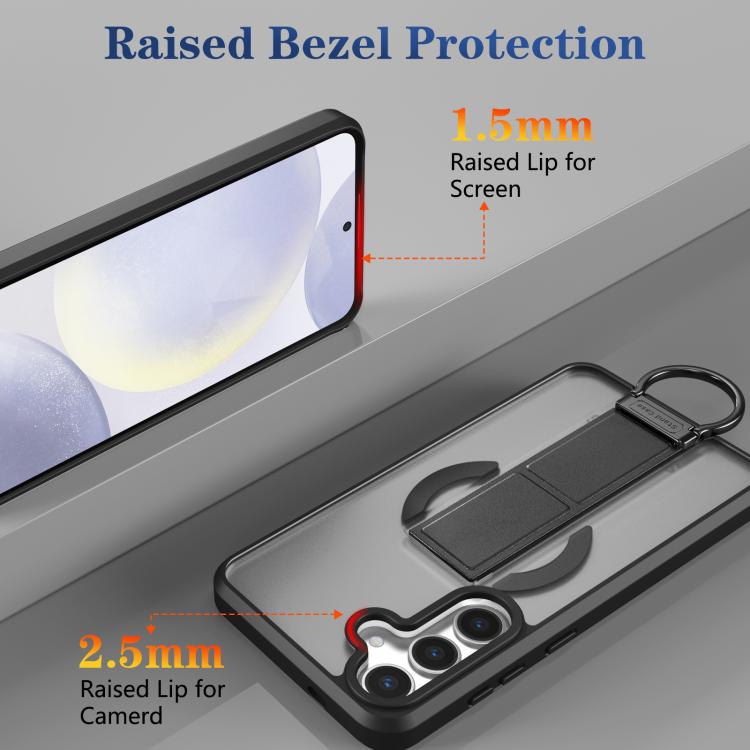For Samsung Galaxy S24+ 5G Skin-Friendly D-Ring Holder Magnetic Shockproof Phone Case